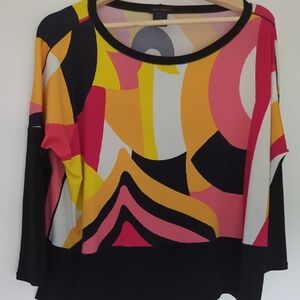 Eva Varro Multicolor Abstract Blouse